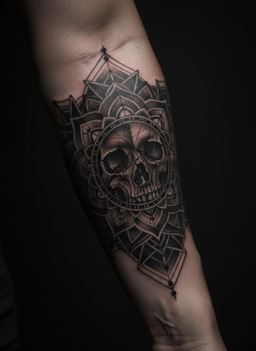 Blackwork Mandala Tattoo