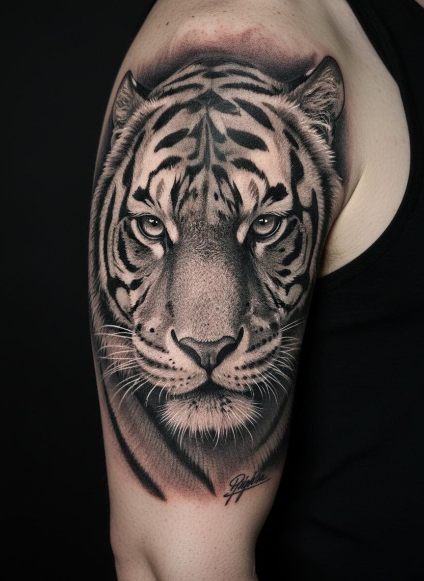 Realistic Tiger Tattoo